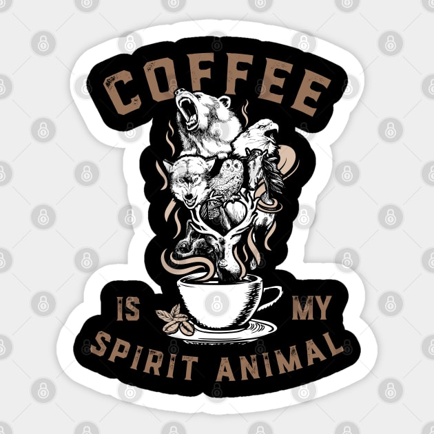 Coffee Is My Spirit Animal! Sticker by aircrewsupplyco